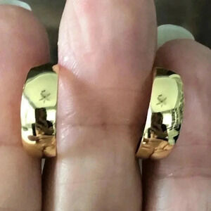 14k Gold Plated Retro 80’s Dainty Hoop Earrings NWT